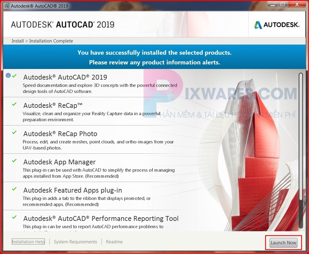 autocad-2019-chay-cai-dat-xong-bam-lauch-now